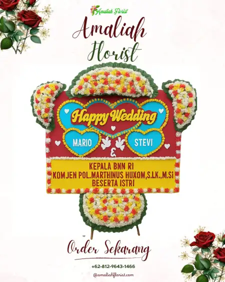 Papan Bunga Pernikahan Berohol